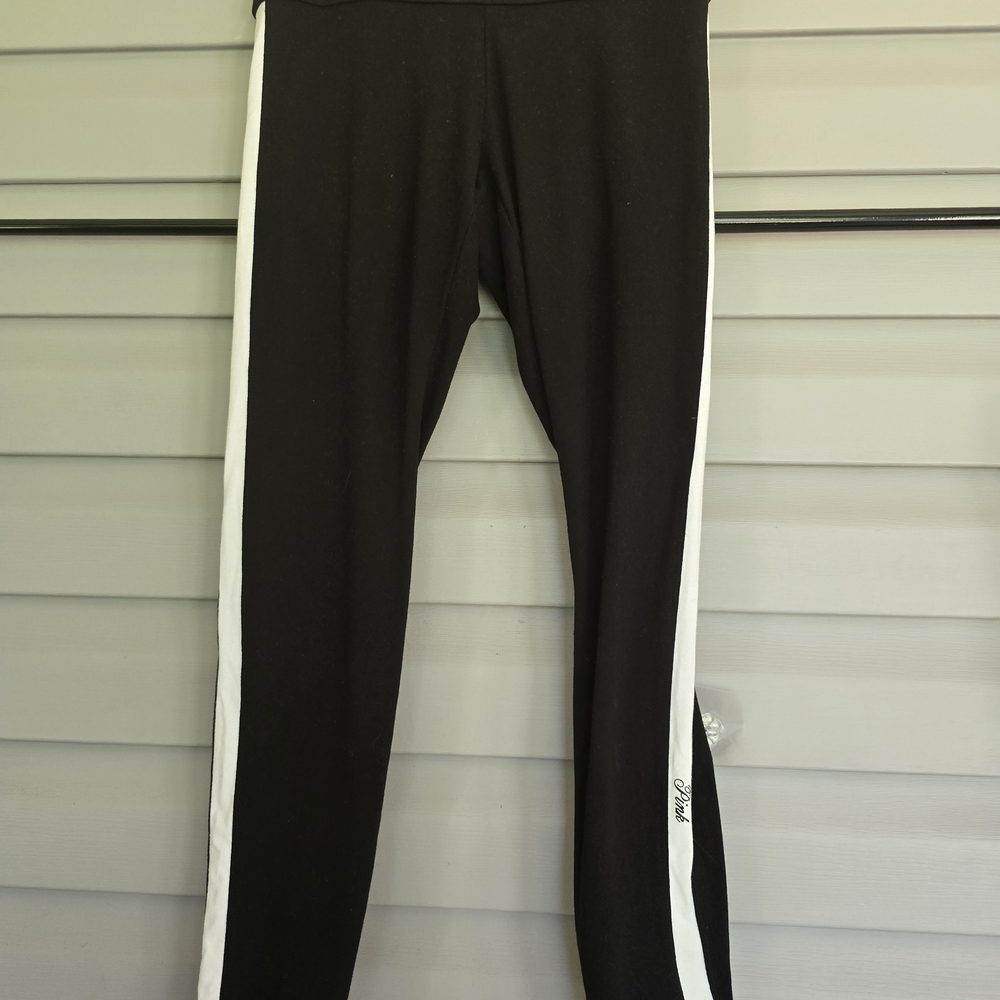 Black Leggings with White Stripes